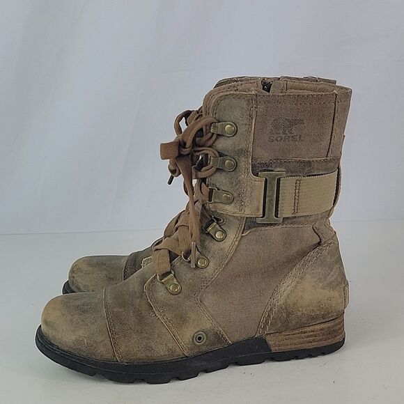 Sorel Major Carly Brown Leather Zip/Lace Up Women's Boots - Picture 6 of 15